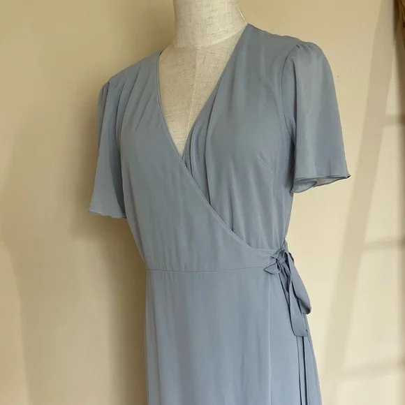 Show Me Your Mumu Baby Blue Wrap Dress - Picture 3 of 10